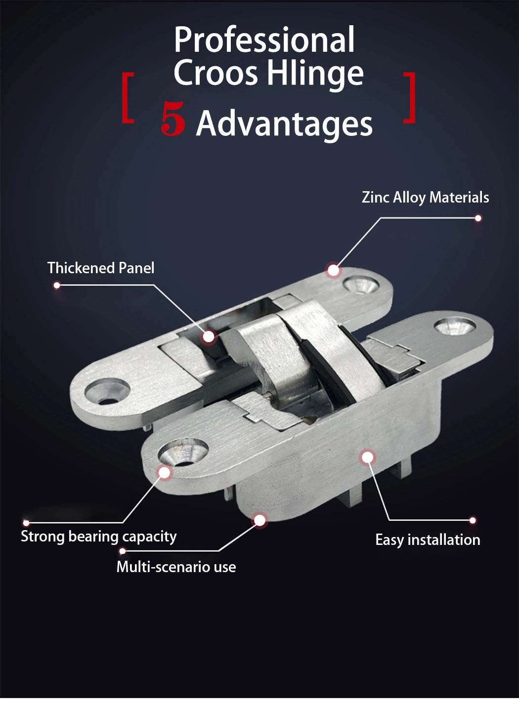 3D Adjusting Cross Heavy Duty Concealed Hinge