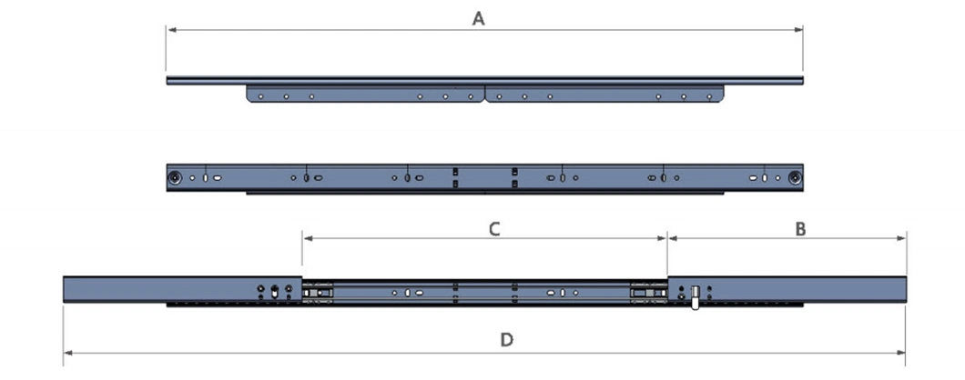 Synchromous Extension and Lock Function Ball Bearing Slide for Dining Table