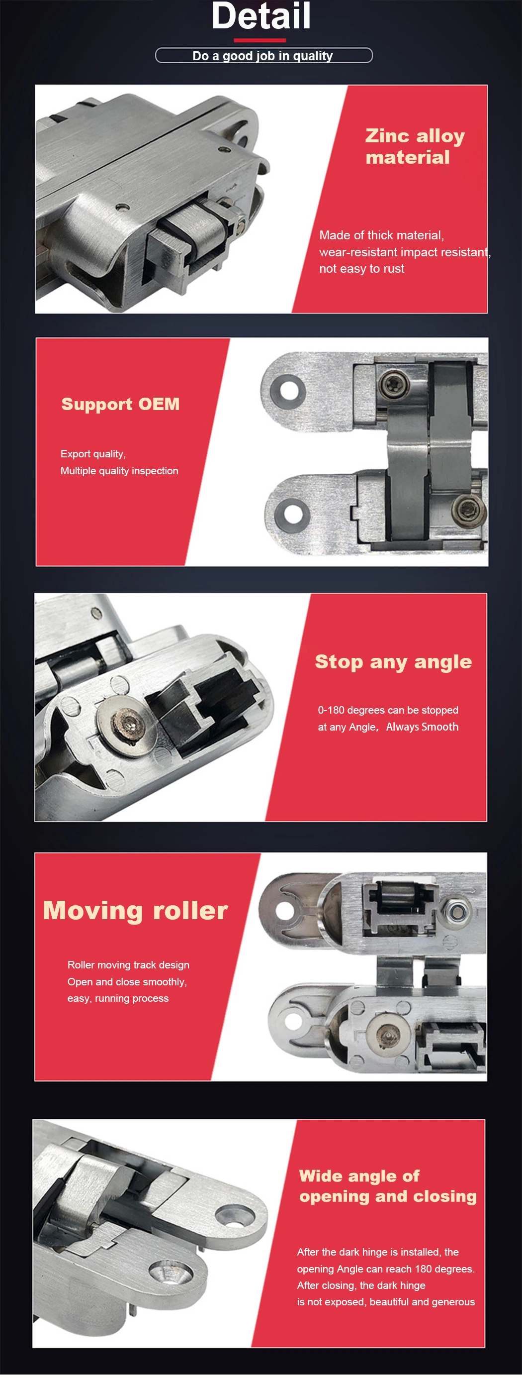 3D Adjusting Cross Heavy Duty Concealed Hinge